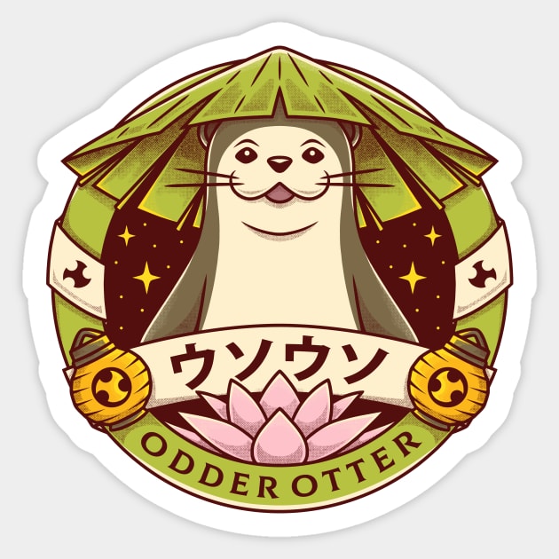 Odder Otter Sticker by Alundrart